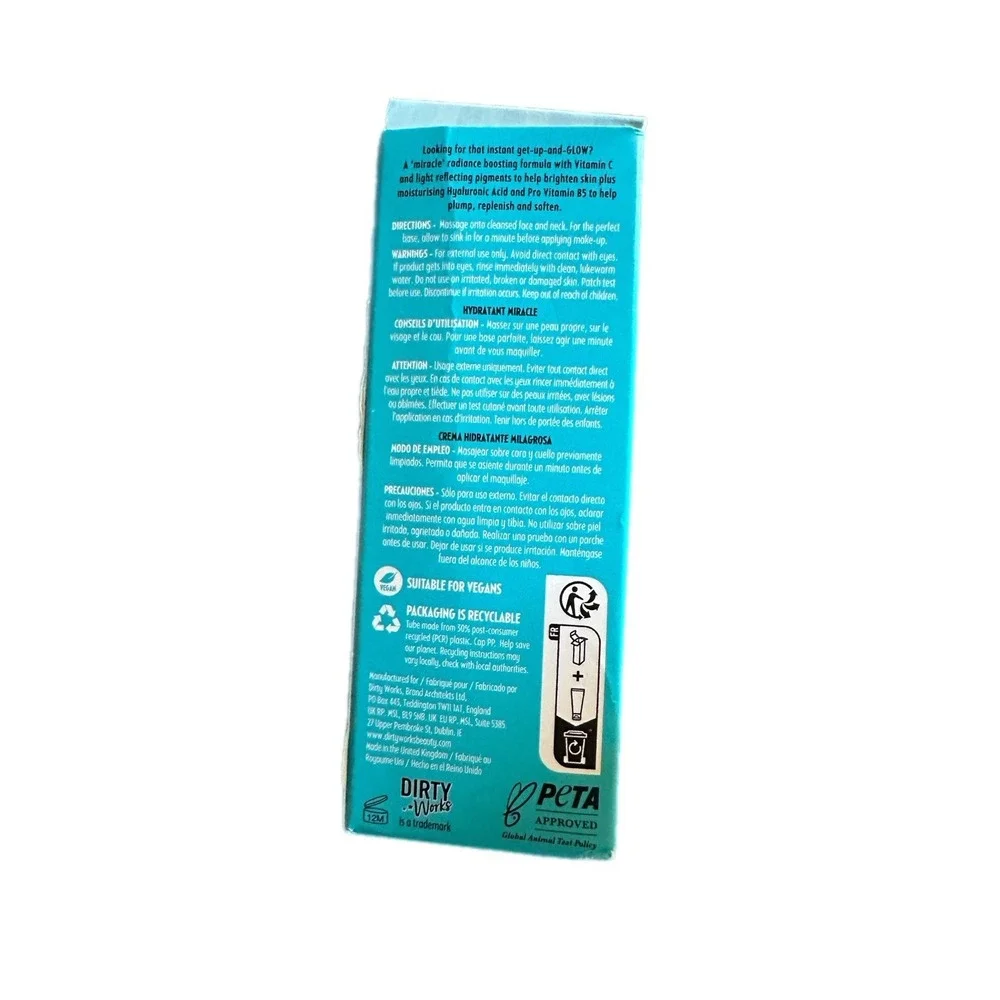 Dirty Works Vitamin C Miracle Moisturizer Hyaluronic Acid 1.69 fl‎ oz New in Box